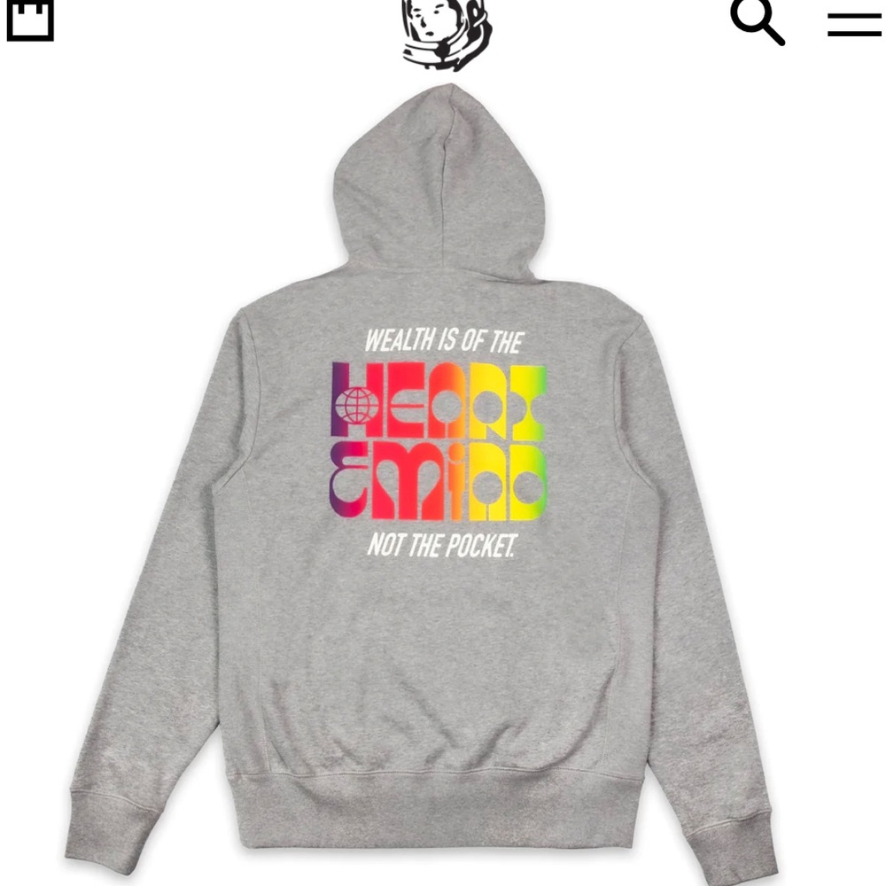 Billionaire Boys Club Grey Hoodie with Rainbow Logo